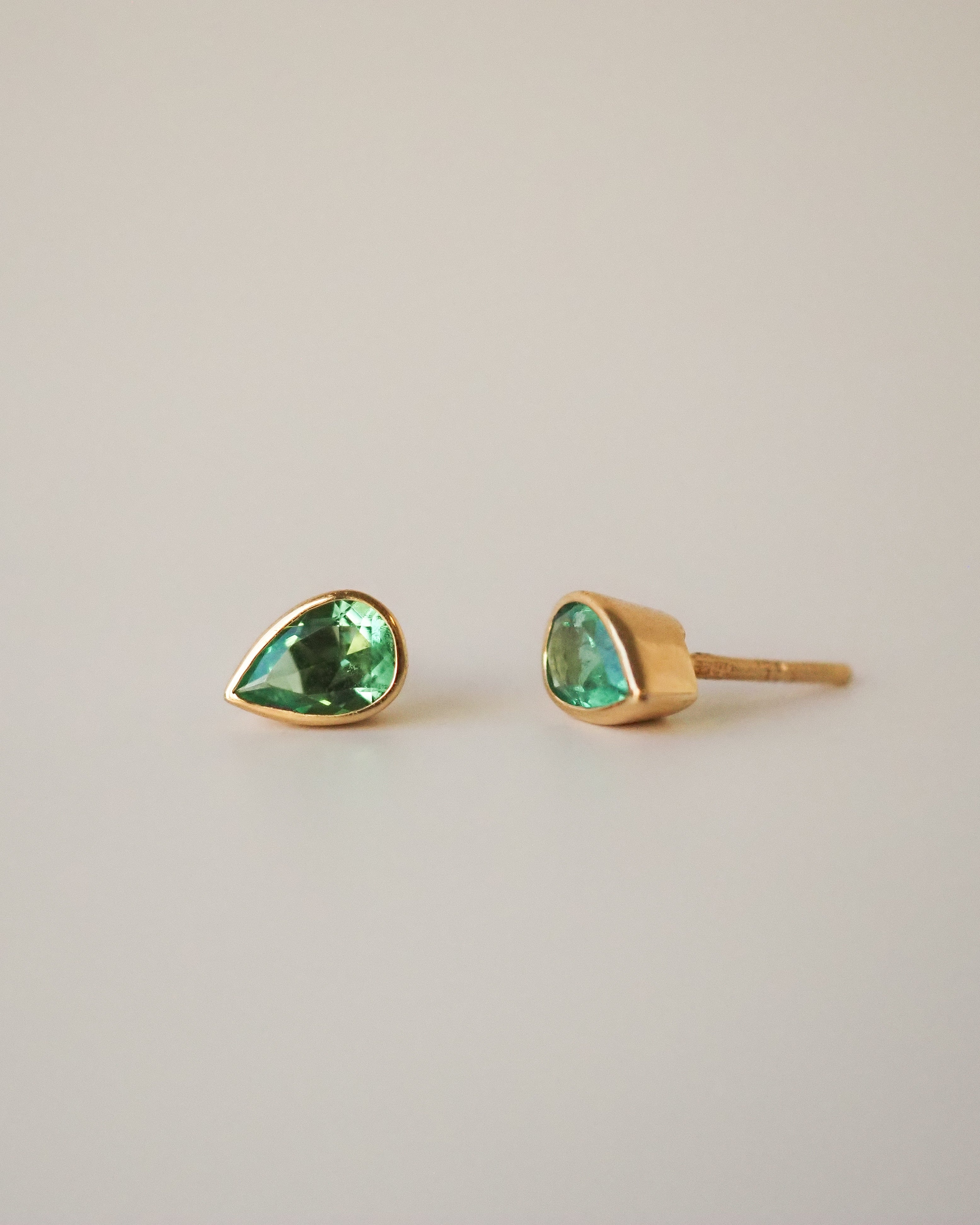 EMERALD PEAR STUDS